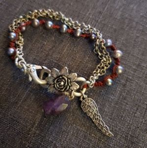 Lucky brand feather charm bracelet